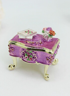 珐琅彩日韩公主系列桌椅家具套装摆件精致首饰盒收纳盒创意家居