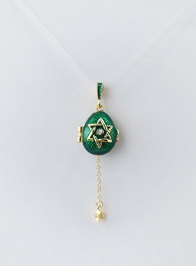 Faberge风珐琅六芒星流苏吊坠