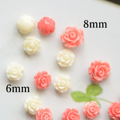 ZB246 迷你贝壳蔷薇山茶花 8mm  直孔 DIY手工串珠饰品配件 1枚 - 图0