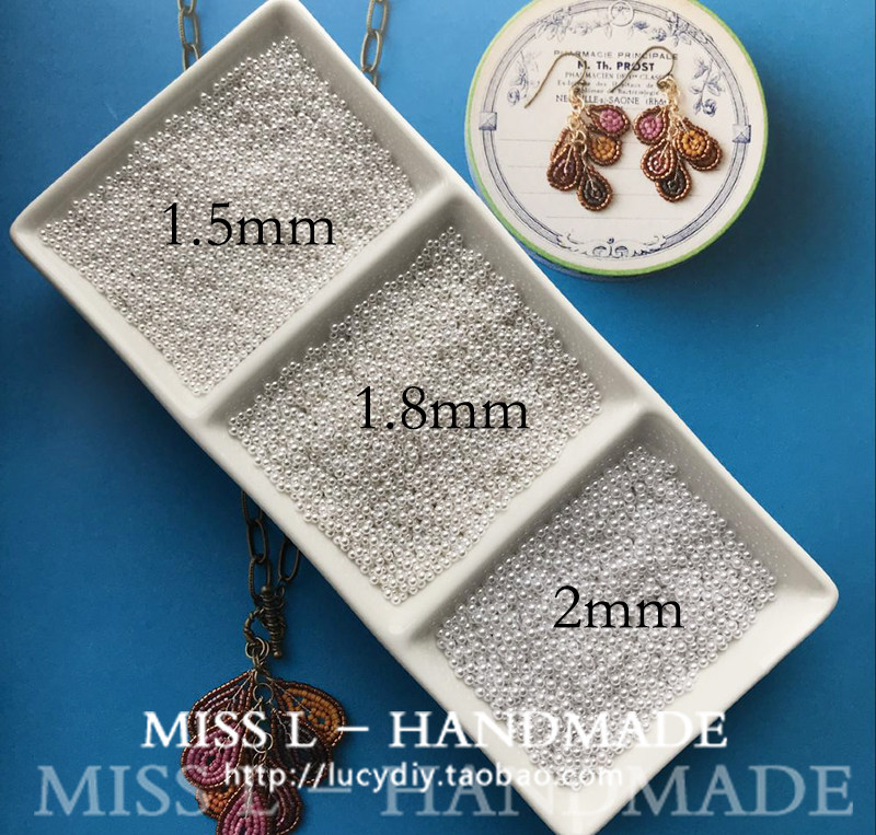 ZZ26高亮 微镶 迷你无孔仿珍珠 白色圆形 DIY镶粘饰品配件 100颗 - 图3