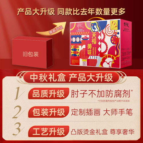 天福号美味熟食中秋礼盒装酱肘子卤味牛肉即食送长辈礼品北京特产 - 图0