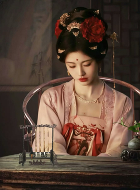 古装汉服诃子裙唐风鞠婧祎月鳞绮纪发钗簪少女发饰压鬓