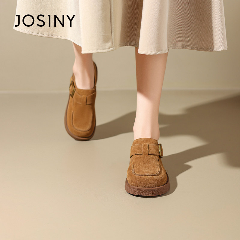 卓诗尼撤柜正品复古勃肯鞋女平底圆头反绒皮一字扣带百搭休闲单鞋,淘宝优惠券,粉丝福利购,淘宝优惠卷