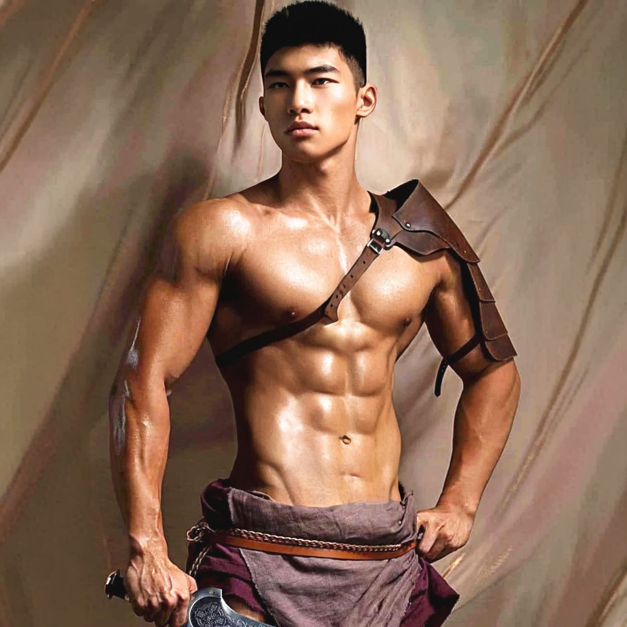 战斗骑士盔甲肩甲cosplay角斗士肌肉胸带PU皮革夜店酒吧拍照道具,淘宝优惠券,粉丝福利购,淘宝优惠卷