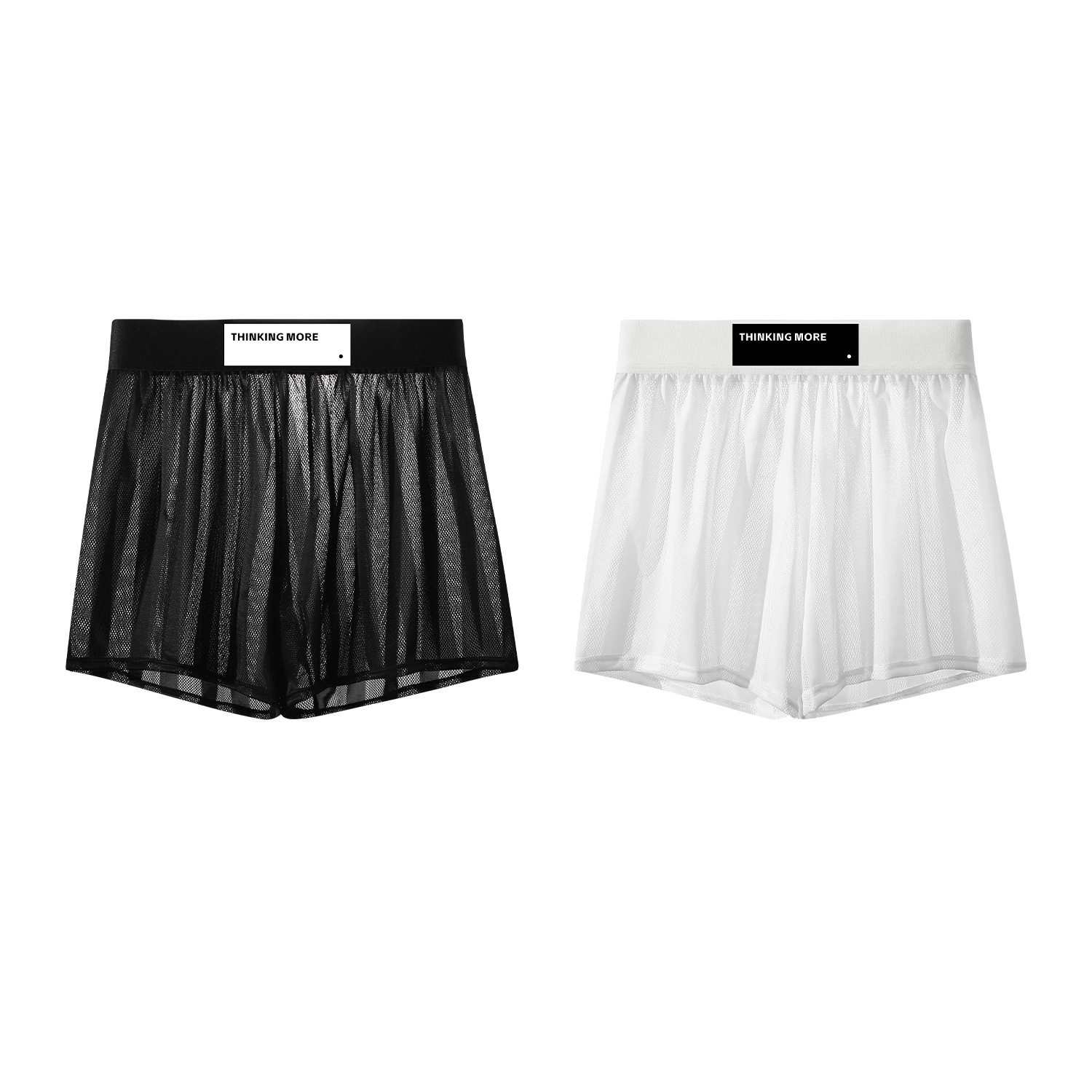 大码青年男士阿罗裤冰丝宽松四角裤网孔透气透明时尚居家运动短裤,淘宝优惠券,粉丝福利购,淘宝优惠卷