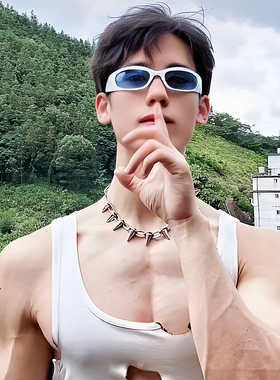 性感合金锁骨链男生铆钉项链