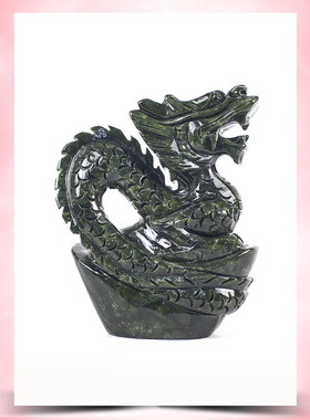 玉石青龙摆件石龙饰品