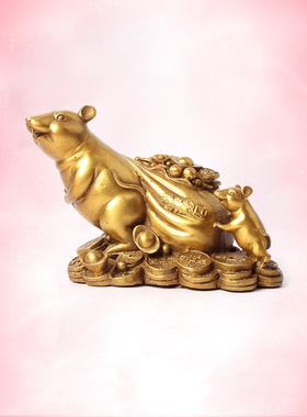 子鼠摆件有钱鼠饰品生肖鼠