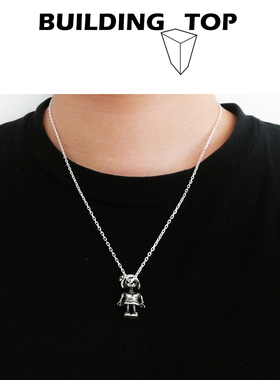 骷髅情侣手办吊坠项链定制刻字