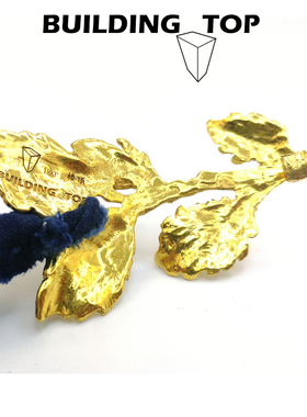 原创设计师古着植物镀金手绳