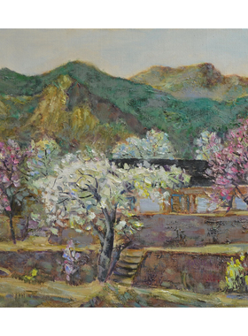 具象手绘油画乡村油彩欧式壁画