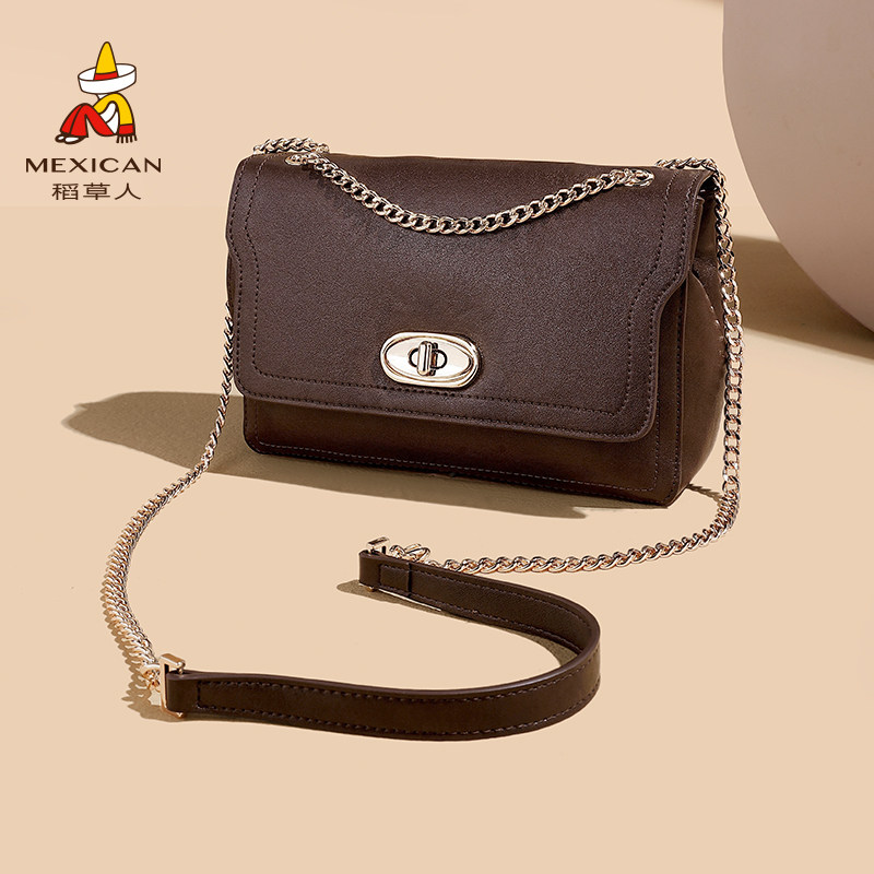 稻草人包包女2025新款单肩包时尚黑色通勤女包小方包斜挎包链条包,淘宝优惠券,粉丝福利购,淘宝优惠卷