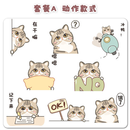 猫咪动态表情包定制动画卡通贴图微信表情Q版头像狗猫咪礼物定制 - 图2