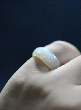 匠心琢石 沉默石头 籽料原石私人定制扳指戒指指环 来料雕 纯手工