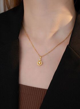 女星盘链潮神秘幸运闪锁骨简约