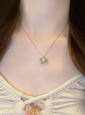 星星链五角星锁骨项链甜美女轻