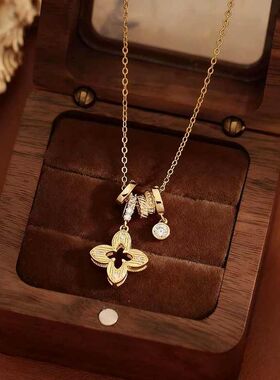 多小红书花四叶毛衣链百搭圈圈