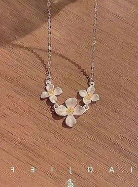 项链女小众新款简约链圣诞礼物高级感栀子花爆款锁骨配饰