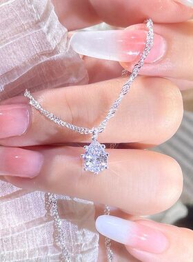 批发水滴轻奢女微项链精致镶潮