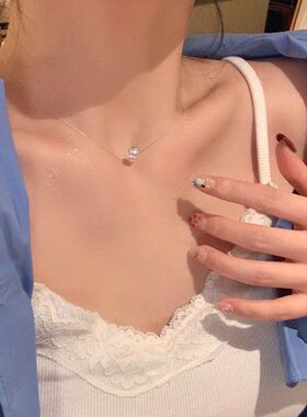 锆石项链吊坠轻奢钢高级感简约