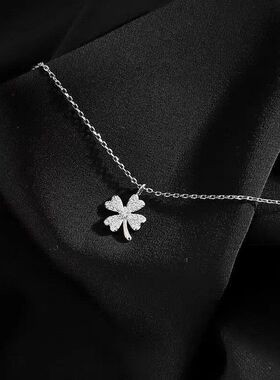 小众简约幸运四叶草女夏项链设计锁骨韩版冷淡风潮气质链ins