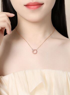 链新款风女锁骨ins幸运双环麦向