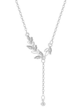 锁骨颈链穗穗叶子新款网红麦穗项链女链同款镀银平安流苏生日礼物