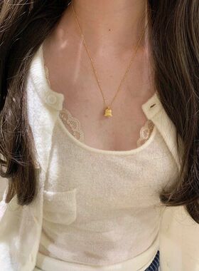 时尚金色链小红书锁骨铃铛一件