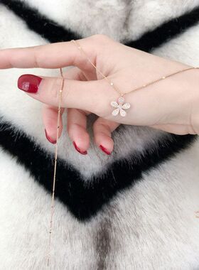 锁骨红轻奢链网满钻百搭新款气质