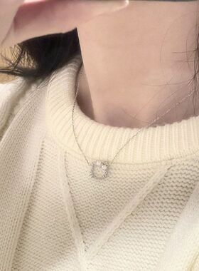 猫咪女款链锆石项链珍珠仿可爱
