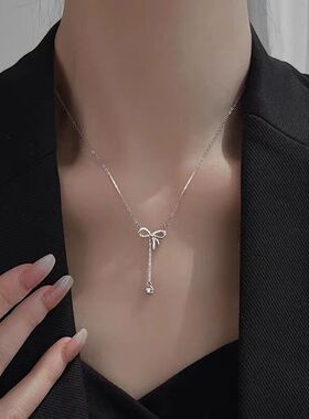 高级感奢小众流苏百搭锆石钢锁骨