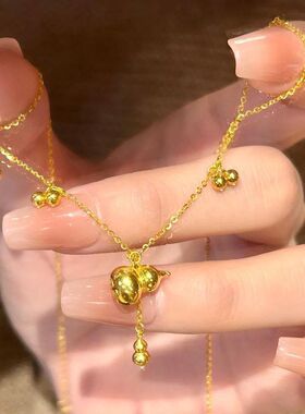 锁骨年春夏镀金链福禄双全新款