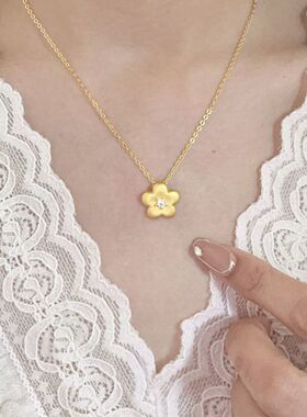 高颜值花朵超仙国潮造型锁骨金色