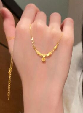 甜美直播玫瑰金色轻奢锁骨复古