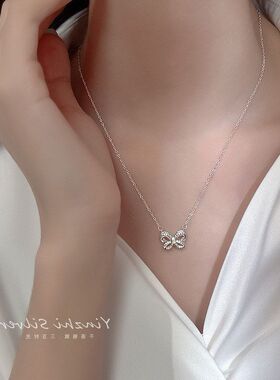项链蝴蝶结链颈链新款清新锁骨