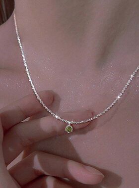 女绿项链钻小众波光粼粼温柔设计