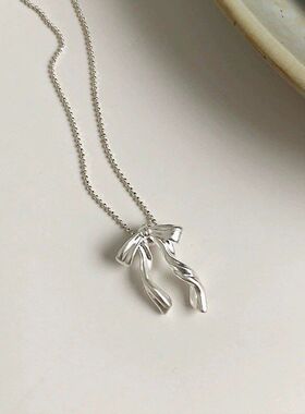 ins韩国蝴蝶结小众女款闺蜜项链