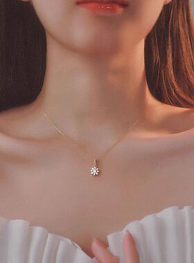 吊坠项链小众饰品百搭锆石不锈钢