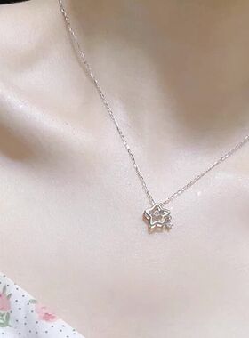 星星新款心女轻批发跳动银项链