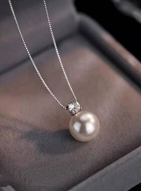 锁骨珍珠施家」诗意项链气质女超仙链「锆石精致颈链百搭