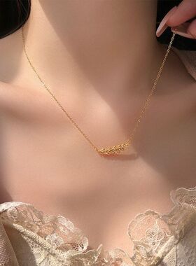 送树叶链女女友设计感叶子流行