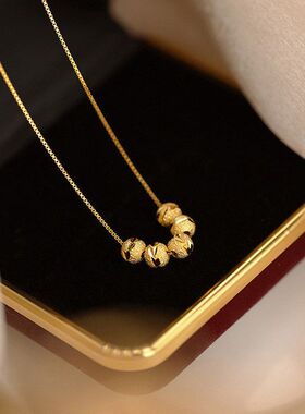 轻奢潮年高级感设计感链女小众锁骨项链珠珠2024复古五福临门新款