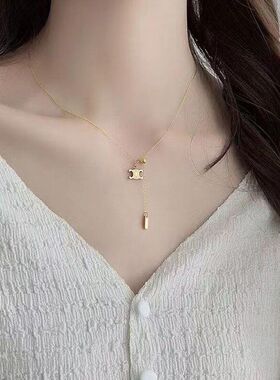 ins韩项链钢防敏凯旋门钛保色小