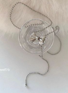 感项链女纯银999配饰锁骨链首饰珍珠高级感轻奢小众项坠装饰毛衣