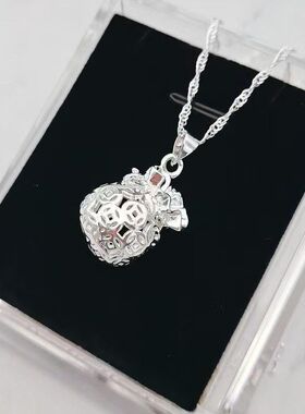 女锁骨空心项链钱币时尚复古钱袋