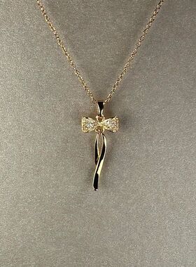 风颈锁骨甜美链蝴蝶结项链温柔