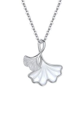 简约新款三生有幸银杏叶项链幸福