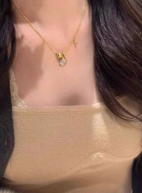 颈链女四叶精致2024花链项链锁骨