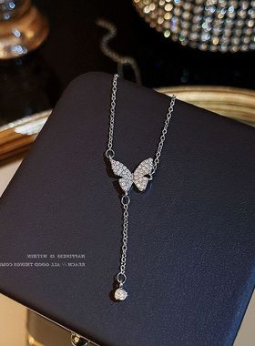 钛项链女纯银999配饰锁骨链首饰珍珠高级感轻奢小众项坠装饰毛衣