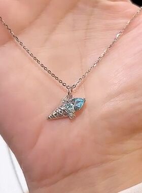 锁骨蓝色项链夏日冰淇淋链颈链